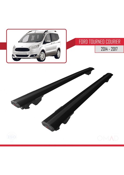 Ford Tourneo Courier 2014-2017 Arası ile Uyumlu Hook Model Anahtar Kilitli Ara Atkı Tavan Barı Siyah modelleri