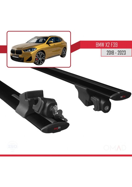 Bmw X2 (F39) 2018 ve Sonrası ile Uyumlu Hook Model Anahtar Kilitli Ara Atkı Tavan Barı Siyah indirimleri