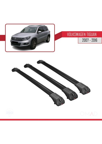Volkswagen Tiguan 2007-2016 Arası ile Uyumlu Ace-1 Ara Atkı Tavan Barı Siyah 3 Adet Bar modelleri