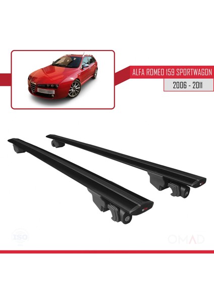 Alfa Romeo 159 Sportwagon 2006-2011 Arası ile Uyumlu Hook Model Anahtar Kilitli Ara Atkı Tavan Barı Siyah fırsatları