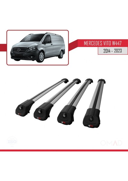 Mercedes Vito (W447) 2014 ve Sonrası ile Uyumlu Ace-1 Ara Atkı Tavan Barı Gri 4 Adet Bar modelleri