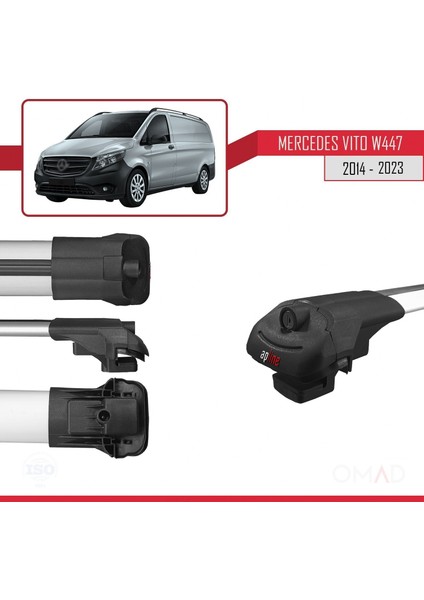 Mercedes Vito (W447) 2014 ve Sonrası ile Uyumlu Ace-1 Ara Atkı Tavan Barı Gri 4 Adet Bar fırsatları