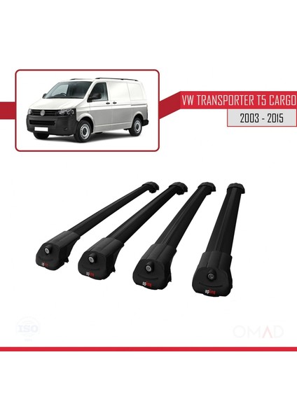 Volkswagen Transporter (T5) 2003-2015 Arası ile Uyumlu Ace-1 Ara Atkı Tavan Barı Siyah 4 Adet Bar modelleri