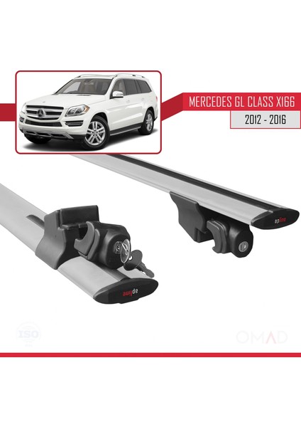 Mercedes Gl (X166) 2012-2016 Arası ile Uyumlu Hook Model Anahtar Kilitli Ara Atkı Tavan Barı Gri indirimleri