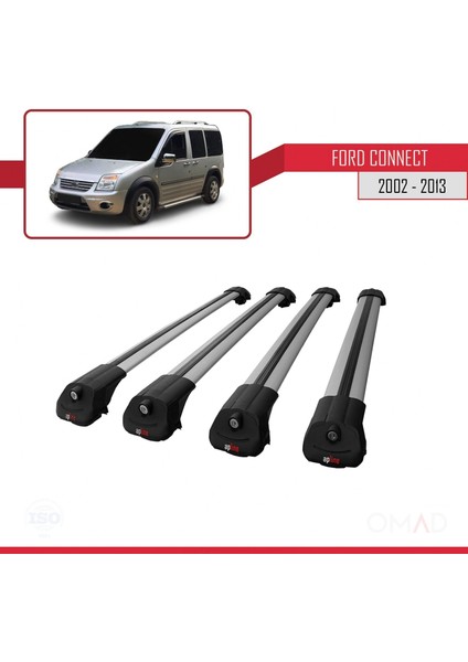 Ford Connect 2002-2013 Arası ile Uyumlu Ace-1 Ara Atkı Tavan Barı Gri 4 Adet Bar