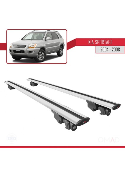 Kia Sportage 2004-2008 Arası ile Uyumlu Hook Model Anahtar Kilitli Ara Atkı Tavan Barı Gri fırsatları