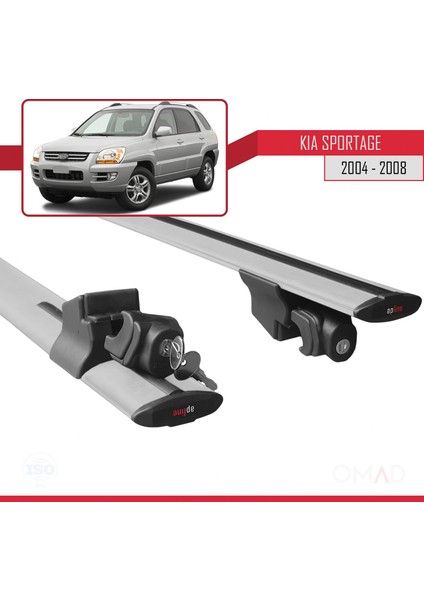 Kia Sportage 2004-2008 Arası ile Uyumlu Hook Model Anahtar Kilitli Ara Atkı Tavan Barı Gri indirimleri