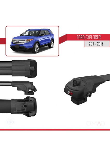 Ford Explorer 2011-2015 Arası ile Uyumlu Ace-1 Ara Atkı Tavan Barı Siyah 4 Adet Bar