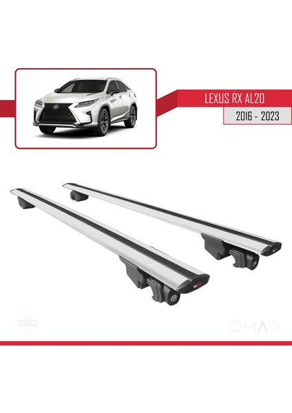 Lexus Rx (AL20) 2016 ve Sonrası ile Uyumlu Hook Model Anahtar Kilitli Ara Atkı Tavan Barı Gri fırsatları