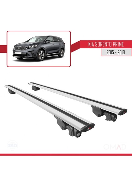 Kia Sorento Prime (Um) 2015-2019 Arası ile Uyumlu Hook Model Anahtar Kilitli Ara Atkı Tavan Barı Gri fırsatları