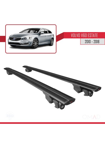 Volvo V60 Sw / Estate 2010-2018 Arası ile Uyumlu Hook Model Anahtar Kilitli Ara Atkı Tavan Barı Siyah fırsatları