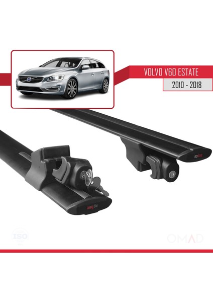 Volvo V60 Sw / Estate 2010-2018 Arası ile Uyumlu Hook Model Anahtar Kilitli Ara Atkı Tavan Barı Siyah indirimleri