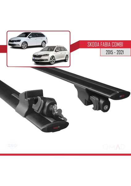 Skoda Fabia Sw / Estate 2015-2021 Arası ile Uyumlu Hook Model Anahtar Kilitli Ara Atkı Tavan Barı Siyah indirimleri