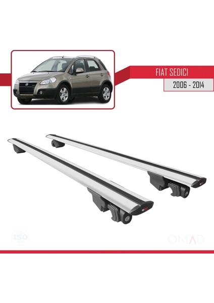 Fiat Sedici 2006-2014 Arası ile Uyumlu Hook Model Anahtar Kilitli Ara Atkı Tavan Barı Gri