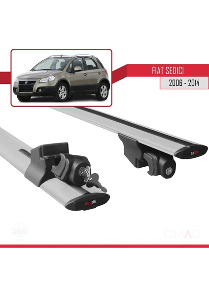 Fiat Sedici 2006-2014 Arası ile Uyumlu Hook Model Anahtar Kilitli Ara Atkı Tavan Barı Gri