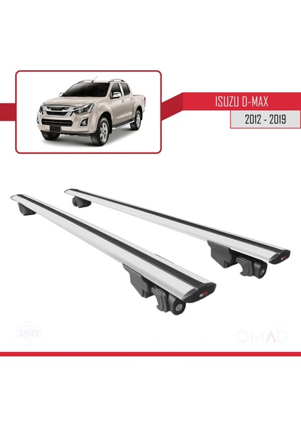 Isuzu D-Max 2012-2019 Arası ile Uyumlu Hook Model Anahtar Kilitli Ara Atkı Tavan Barı Gri