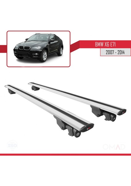 Bmw X6 (E71) 2007-2014 Arası ile Uyumlu Hook Model Anahtar Kilitli Ara Atkı Tavan Barı Gri fırsatları