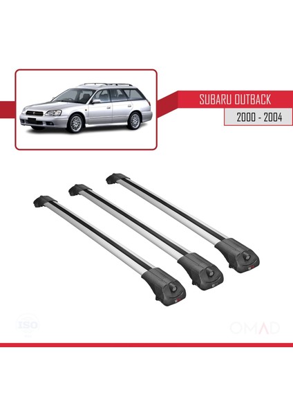 Subaru Outback 2000-2004 Arası ile Uyumlu Ace-1 Ara Atkı Tavan Barı Gri 3 Adet Bar