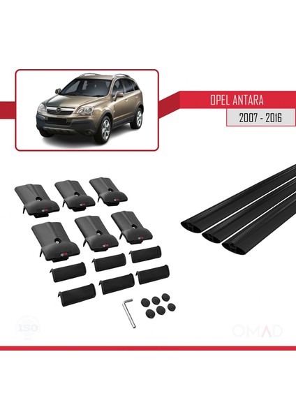 Opel Antara 2007-2016 Arası ile Uyumlu Fly Model Ara Atkı Tavan Barı Siyah 3 Adet Bar indirimleri
