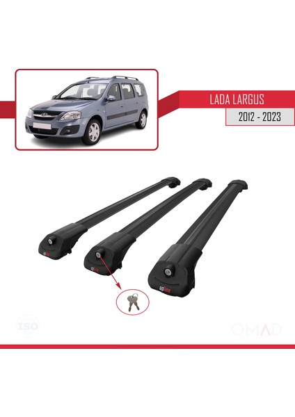 Lada Largus 2012 ve Sonrası ile Uyumlu Ace-1 Ara Atkı Tavan Barı Siyah 3 Adet Bar fırsatları