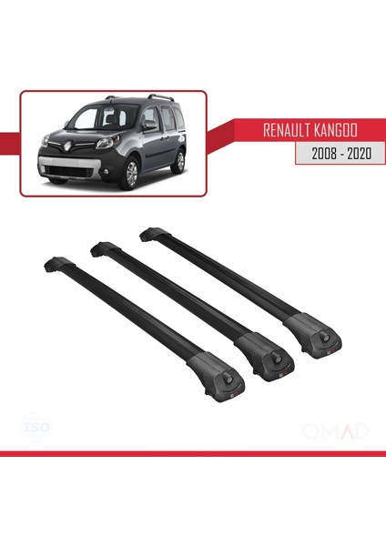 Renault Kangoo 2008-2020 Arası ile Uyumlu Ace-1 Ara Atkı Tavan Barı Siyah 3 Adet Bar modelleri