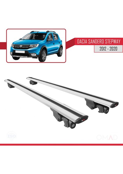 Dacia Sandero Stepway 2012-2020 Arası ile Uyumlu Hook Model Anahtar Kilitli Ara Atkı Tavan Barı Gri fırsatları
