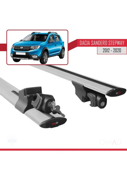 Dacia Sandero Stepway 2012-2020 Arası ile Uyumlu Hook Model Anahtar Kilitli Ara Atkı Tavan Barı Gri indirimleri