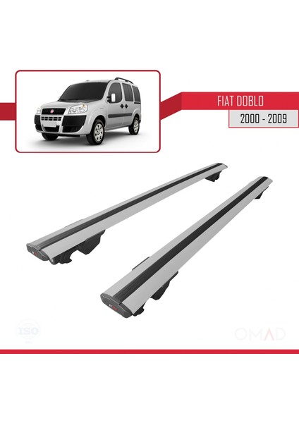 Fiat Doblo 2000-2009 Arası ile Uyumlu Hook Model Anahtar Kilitli Ara Atkı Tavan Barı Gri modelleri