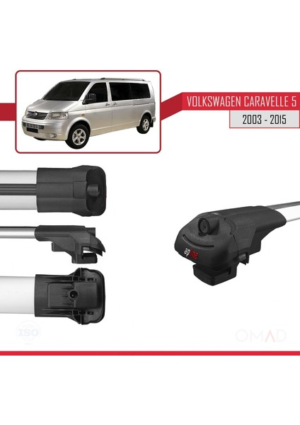 Volkswagen Caravelle (T5) 2003-2015 Arası ile Uyumlu Ace-1 Ara Atkı Tavan Barı Gri 4 Adet Bar fırsatları