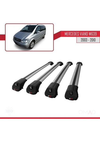 Mercedes Viano 2003-2010 Arası ile Uyumlu Ace-1 Ara Atkı Tavan Barı Gri 4 Adet Bar modelleri