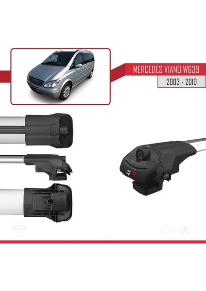 Mercedes Viano 2003-2010 Arası ile Uyumlu Ace-1 Ara Atkı Tavan Barı Gri 4 Adet Bar fırsatları