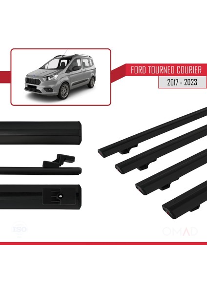 Ford Tourneo Courier 2017 ve Sonrası ile Uyumlu Basıc Model Ara Atkı Tavan Barı Siyah 4 Adet modelleri