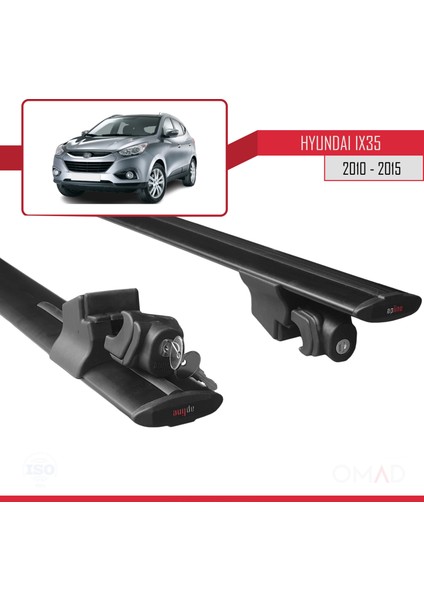 Hyundai IX35 2010-2015 Arası ile Uyumlu Hook Model Anahtar Kilitli Ara Atkı Tavan Barı Siyah indirimleri