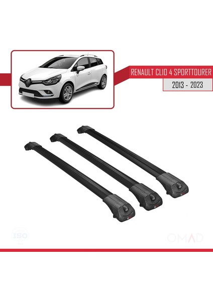 Renault Clio Sport Tourer 2013 ve Sonrası ile Uyumlu Ace-1 Ara Atkı Tavan Barı Siyah 3 Adet Bar modelleri
