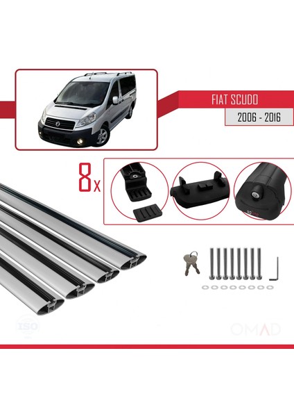 Fiat Scudo 2006-2016 Arası ile Uyumlu Ace-1 Ara Atkı Tavan Barı Gri 4 Adet Bar indirimleri