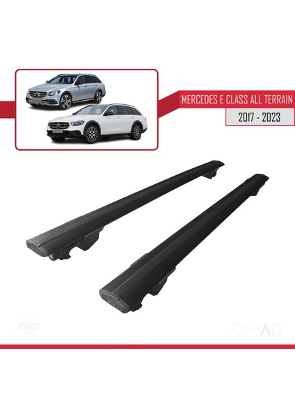 Mercedes E-Class All Terrain W213 2017 ve Sonrası ile Uyumlu Hook Model Anahtar Kilitli Ara Atkı Tavan Barı Siyah