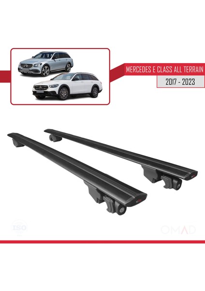 Mercedes E-Class All Terrain W213 2017 ve Sonrası ile Uyumlu Hook Model Anahtar Kilitli Ara Atkı Tavan Barı Siyah
