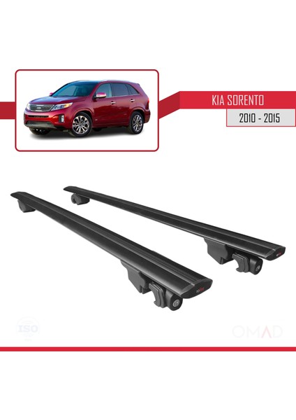 Kia Sorento 2010-2015 Arası ile Uyumlu Hook Model Anahtar Kilitli Ara Atkı Tavan Barı Siyah fırsatları