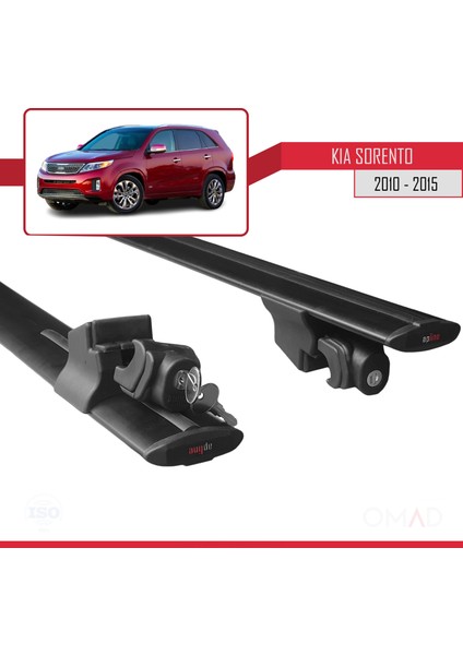 Kia Sorento 2010-2015 Arası ile Uyumlu Hook Model Anahtar Kilitli Ara Atkı Tavan Barı Siyah indirimleri