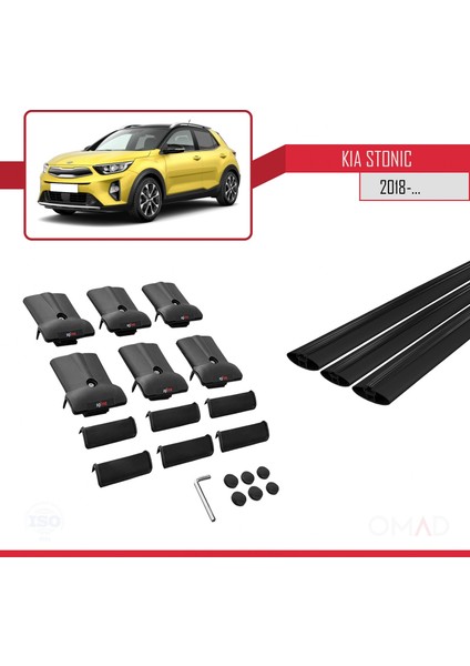 Kia Stonic 2018 ve Sonrası ile Uyumlu Fly Model Ara Atkı Tavan Barı Siyah 3 Adet Bar indirimleri