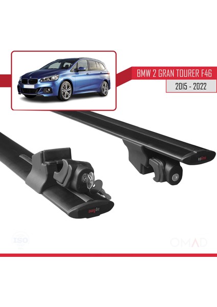 Bmw 2 Series Gran Tourer (F46) 2015-2022 Arası ile Uyumlu Hook Model Anahtar Kilitli Ara Atkı Tavan Barı Siyah indirimleri