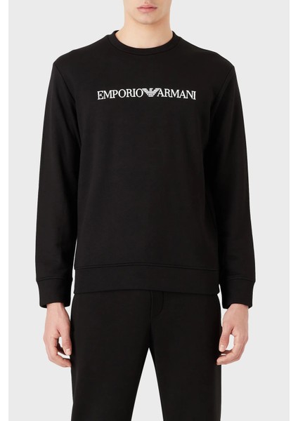 Logolu Bisiklet Yaka Pamuklu Regular Fit Sweat Erkek Sweat 8N1MR6 1jrız F009