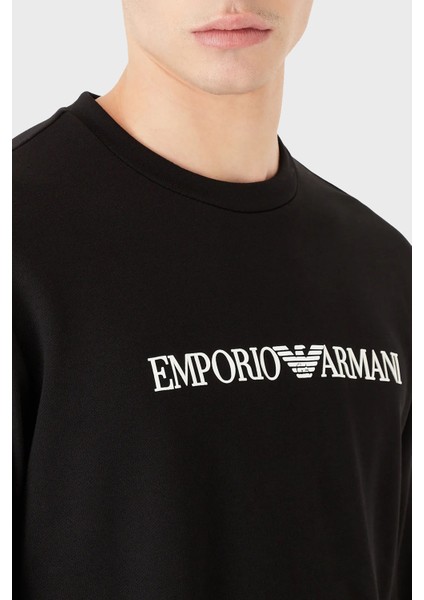 Logolu Bisiklet Yaka Pamuklu Regular Fit Sweat Erkek Sweat 8N1MR6 1jrız F009 fırsatları
