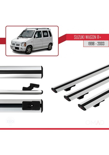 Suzuki Wagon R+ 1998-2003 Arası ile Uyumlu Basıc Model Ara Atkı Tavan Barı Gri 3 Adet modelleri