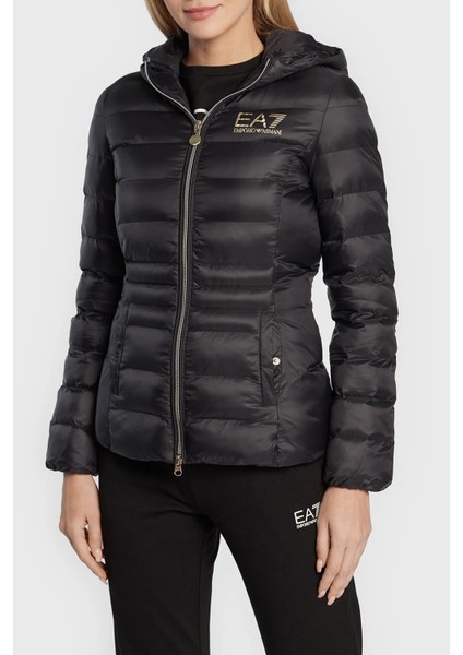 Regular Fit Fermuarlı Kapüşonlu Şişme Mont Bayan Mont 6LTB03 TN88Z 1200