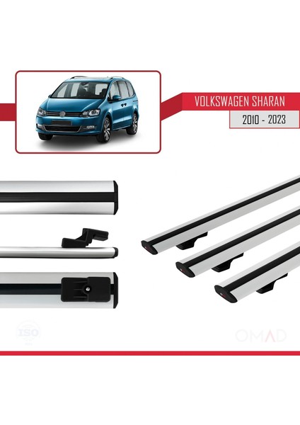 Volkswagen Sharan 2010 ve Sonrası ile Uyumlu Basıc Model Ara Atkı Tavan Barı Gri 3 Adet modelleri