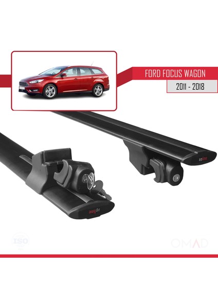 Ford Focus Sw / Estate 2011-2018 Arası ile Uyumlu Hook Model Anahtar Kilitli Ara Atkı Tavan Barı Siyah indirimleri