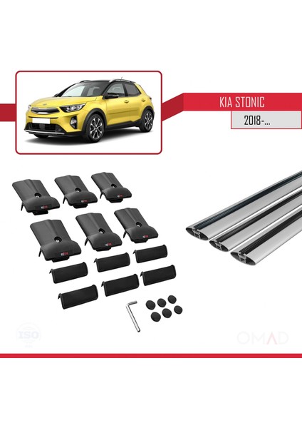 Kia Stonic 2018 ve Sonrası ile Uyumlu Fly Model Ara Atkı Tavan Barı Gri 3 Adet Bar indirimleri