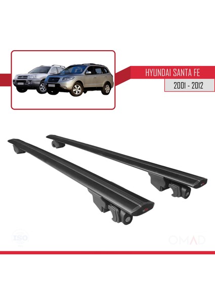 Hyundai Santa Fe 2001-2012 Arası ile Uyumlu Hook Model Anahtar Kilitli Ara Atkı Tavan Barı Siyah fırsatları