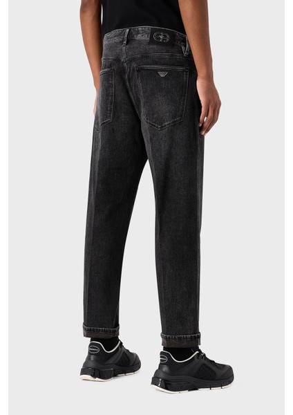 J69 Streç Pamuklu Düşük Bel Loose Fit Boru Paça Jeans Erkek Kot Pantolon 6R1J69 1dqvz 0006